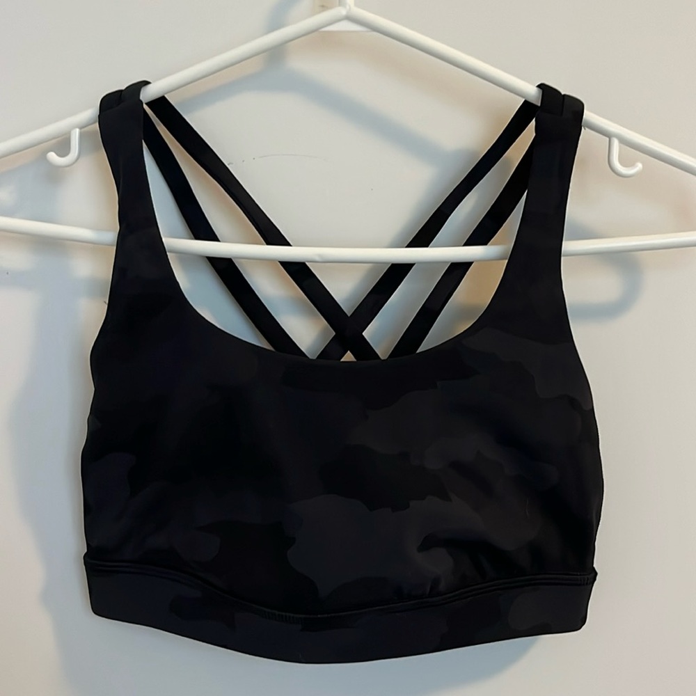 Lululemon Black Camo Sports Bra